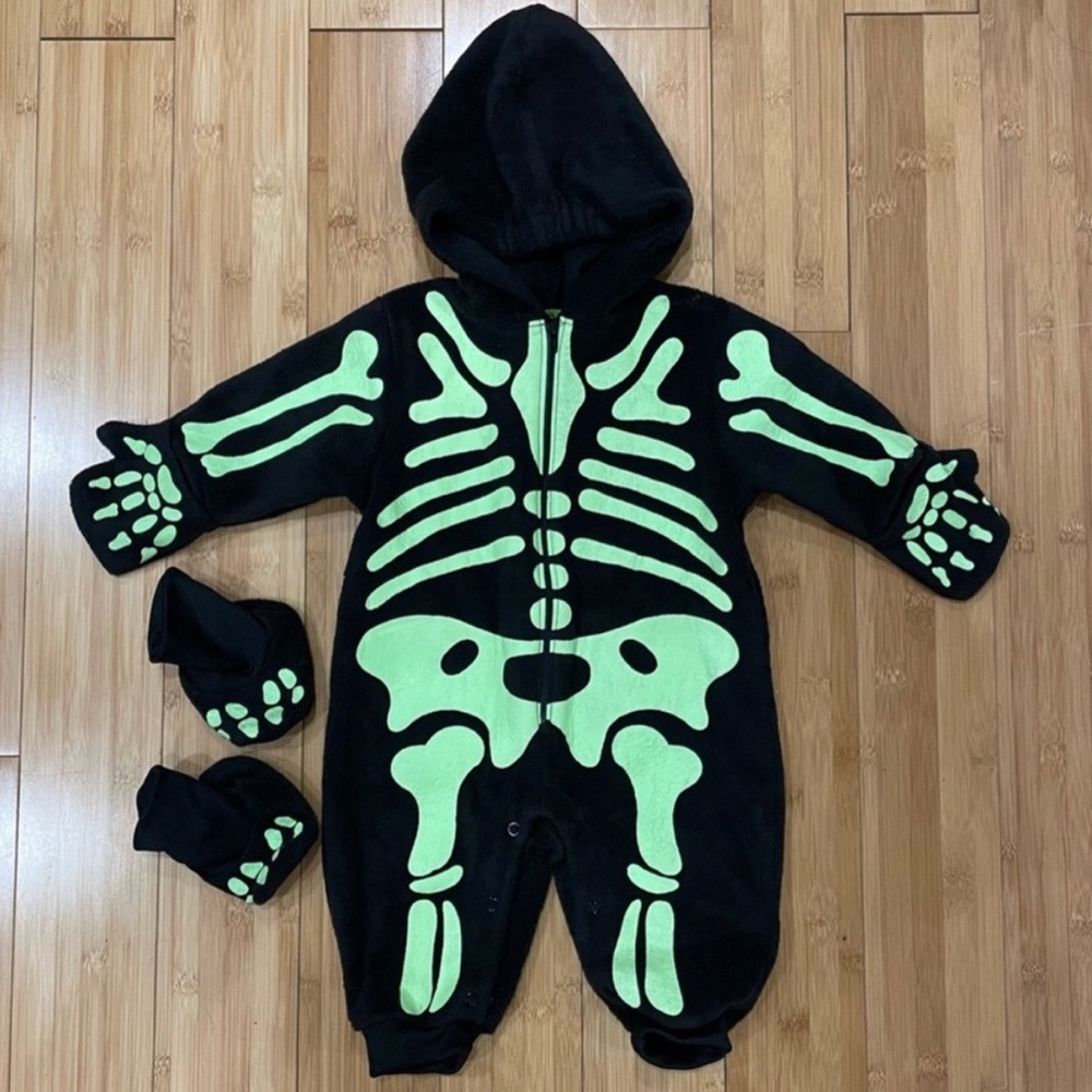 Glow in the Dark Skeleton Fleece Overall